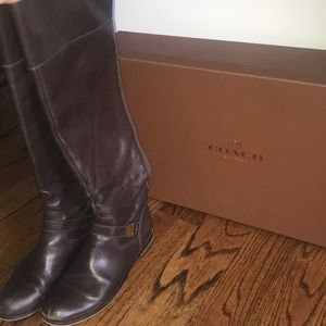 Coach Madeline Calf Boots in Chestnut